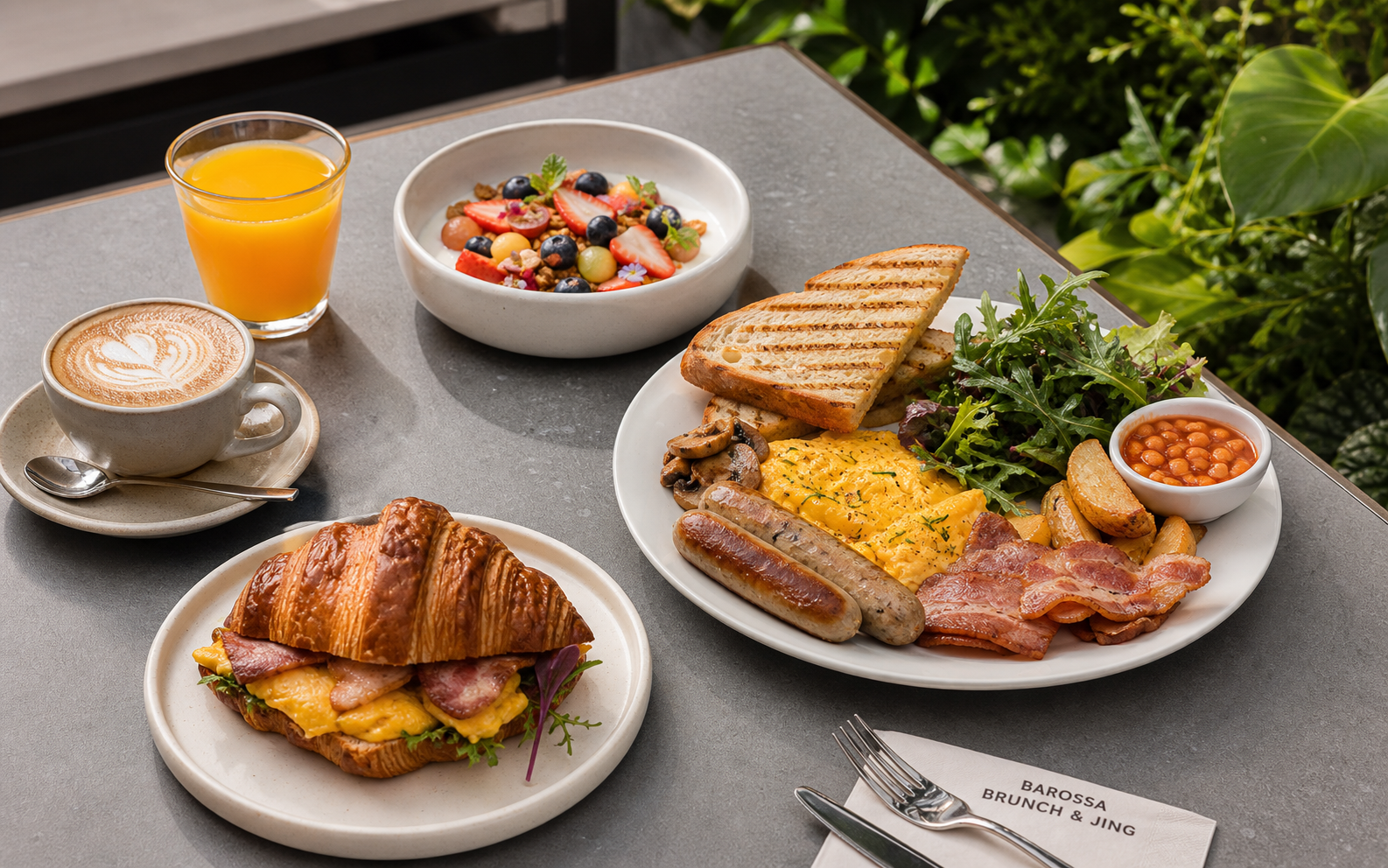 BAROSSA BRUNCH & JING可颂与完整早午餐